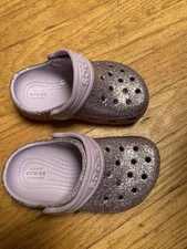 Crocs Kids Glitter Classic Clog Sz Girls C6 EUC