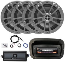 JVC Bluetooth Marine Receiver, 4x 6.5" Speaker, 4-Channel Class D 450W Amplifier