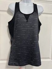 TEK GEAR Black Sleeveless Racer Back Athletic Top Shirt Large