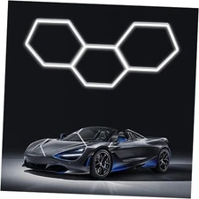 LED Hexagon Garage Lights: 15900LM Super Bright 3 16-PACKS (3-Hex) White