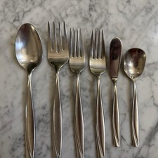 6 Piece Serving Hostess Set Oneida Satin Stainless Camlynn Cleo Spoons Fork