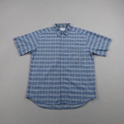 Vintage Levis Shirt Mens XL Blue Plaid Puckered Seersucker San Francisco 90s