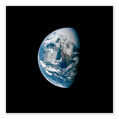 Poster Blick auf die Erde aus dem Raumschiff Apollo 13 - NASA