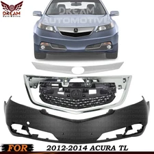 Front Bumper Covers Fascia & Grille Assembly Kit For 2012-2014 Acura TL