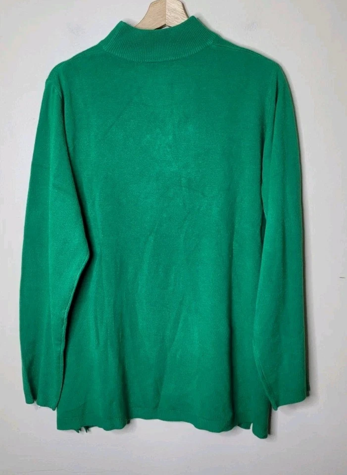 Quacker Factory Christmas Sweater Green Beaded Sequin Holiday Tree Size 2X NWT - Image 4 of 4