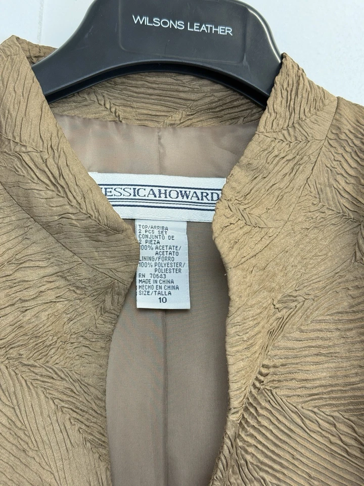 Jessica Howard Blazer Women's Size 10 Brown Long Sleeve Lightweight Jacket - Image 2 of 4