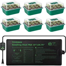 72-Cell Seed Starter Kit with 10 In. X 20.75 In. Seedling Heat Mat and Controlle