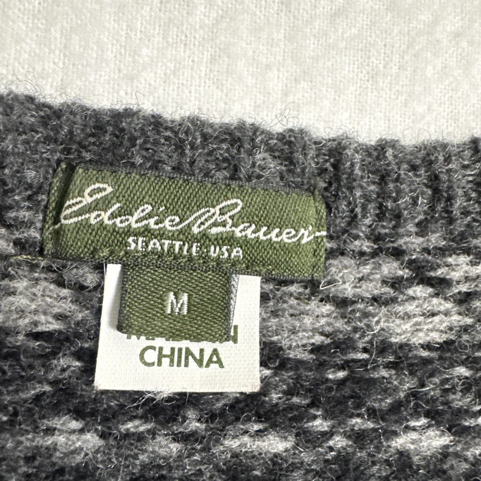 Cárdigan Suéter Eddie Bauer Mujer Corderos Lana Bordada Cachemira Talla Mediana Foto 4 de 4