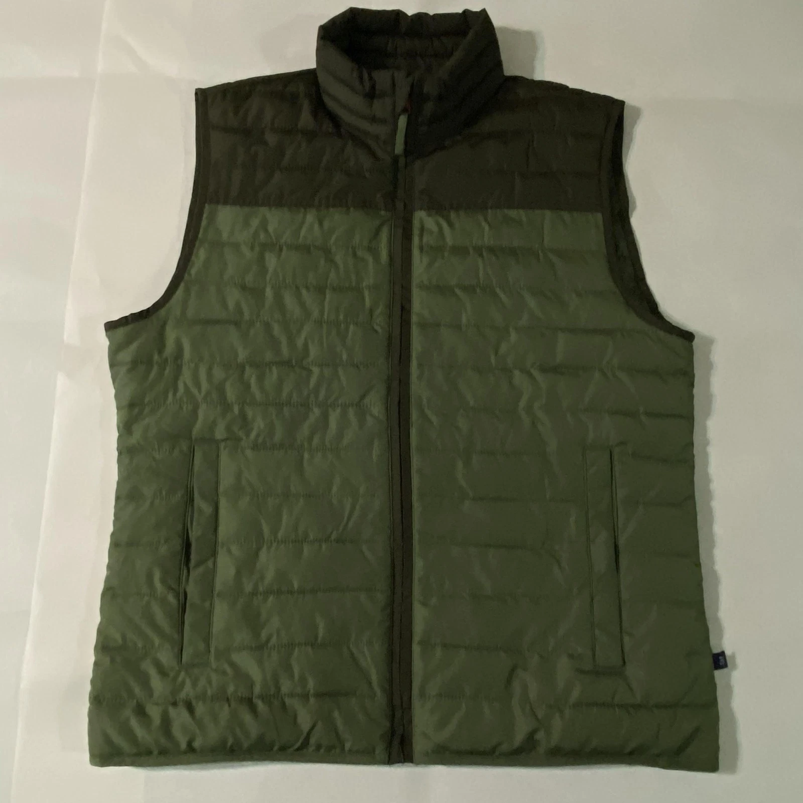 Gap Vest Mens Small Green ColdControl Puffer Quilted Water Resistant Zip Front