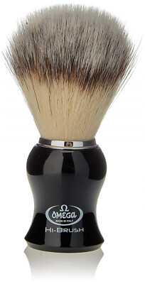 OMEGA 0146206 pennello da barba Haar (Klar) Synthetisch Hi Brush Griff Schwarz