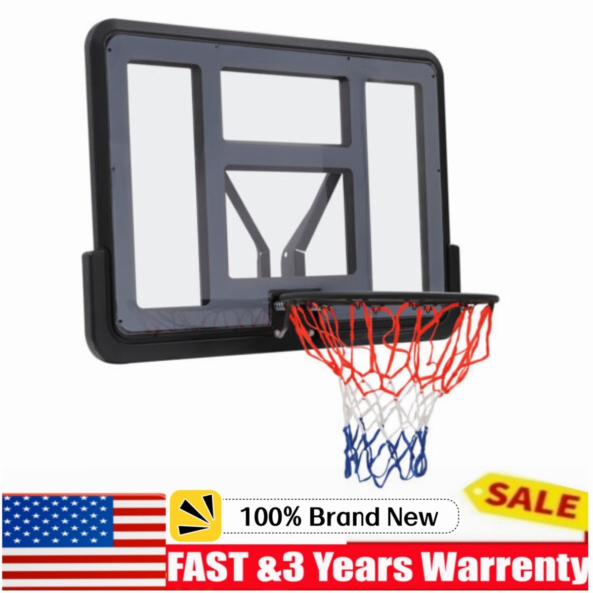 Heavy-duty Basketball Rim Wall-Mounted Basketball Hoop &amp; PET 