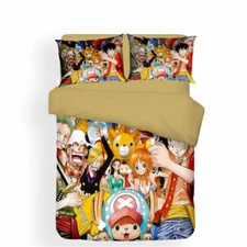 Quilt Cover Set Duvet Doona Cover Single Double Queen King Bed One Piece Anime