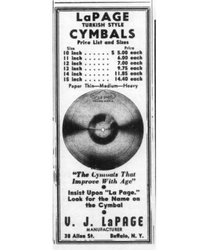 12" Victor J. La Page 1930s-1940s Paper Thin Splash Cymbal 336g *Video Demo* - Picture 9 of 9