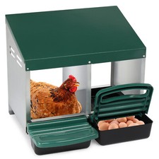 2 Compartment Roll Out Chicken Nesting Box with Plastic Basket, Egg Nest Box -