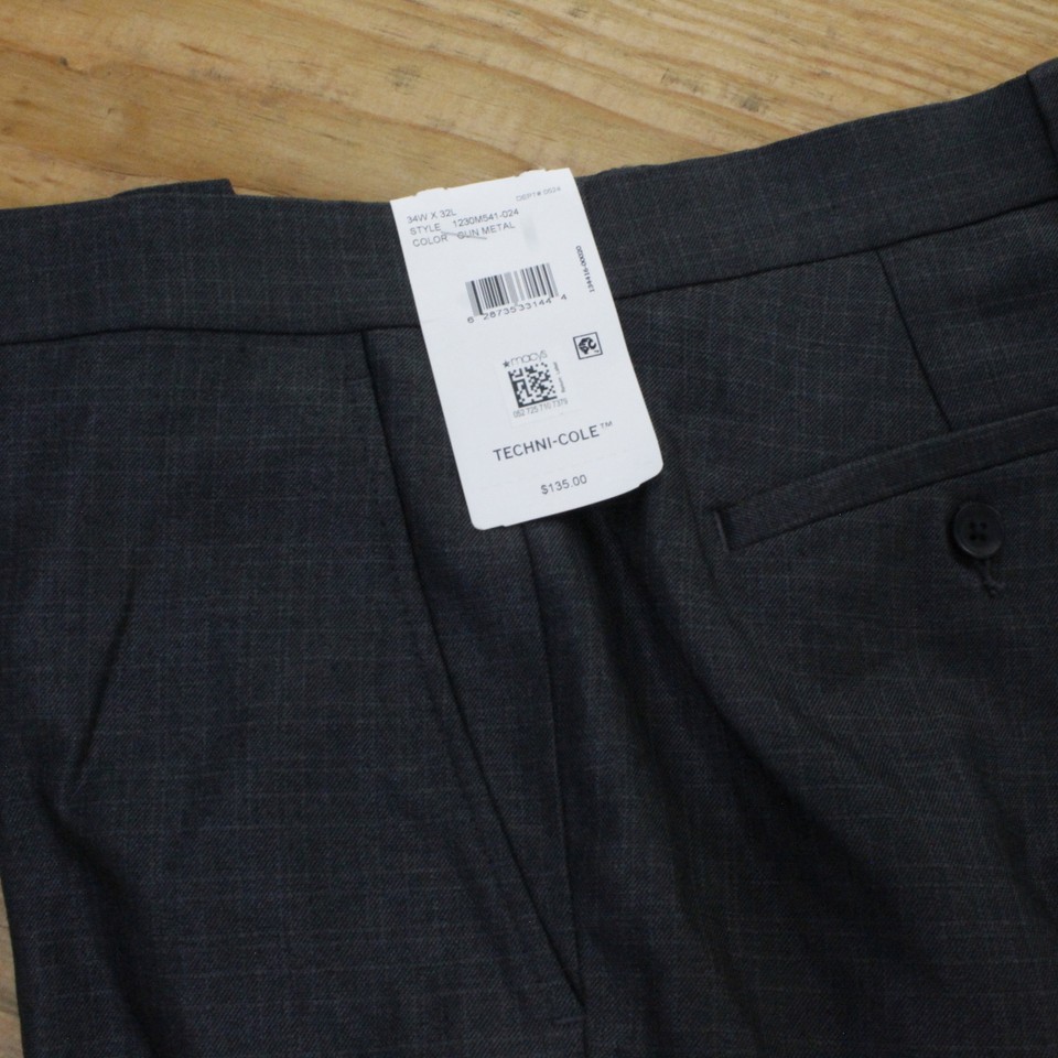 New Cole Reaction Gunmetal Gray Slim Fit Men's Dress Pants