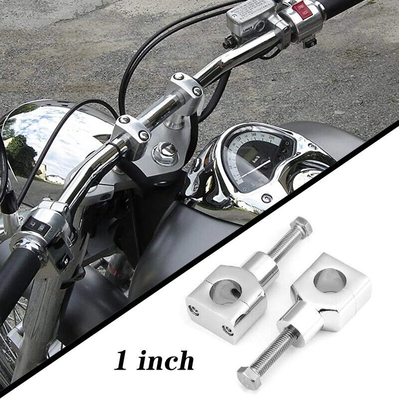 Chrome 1" Handlebar Risers for Honda Shadow VT ACE Aero Spirit VLX 600 750 1100 - Image 2 of 4