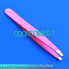 New Tweezer Pink Slanted Tip Eyebrow Hair Removing Beauty Instrument