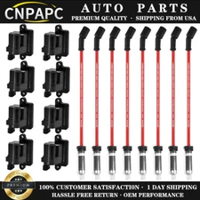 CNPAPC Square Ignition Coil & Wireset For Chevy/GMC 4.8L 5.3L 6.0L 8.1L (8 PACK)