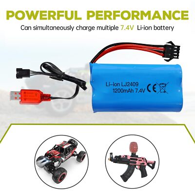 2 CHARGEUR CÂBLE USB RAPIDE AVEC LED LIPO 2S 7.4V 800mA DRONES RC XH-3P