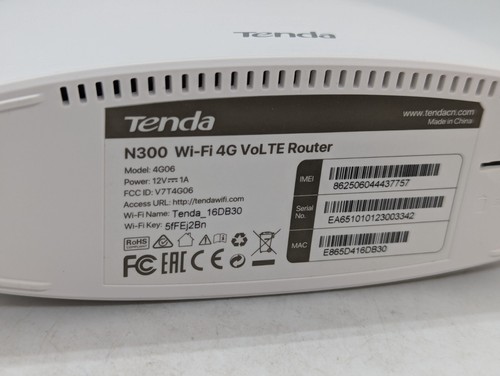 Tenda TD4G06 4G06 4G LTE router CAT.4 SIM WLAN router beamforming 300 Mbps 2.4G - Bild 14 von 16