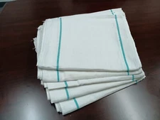 60 Pieces New Double Green Stripe Herringbone Premium Dish Tea Kitchen Towels