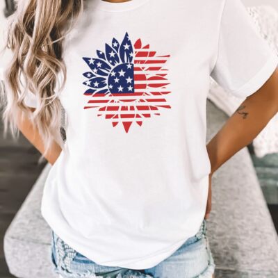 Sunflower Flag Tee or Tank - USA