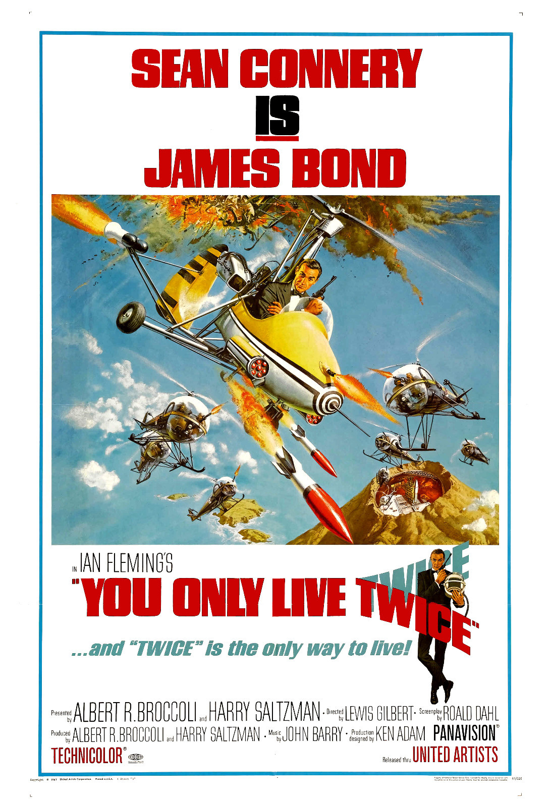 James Bond You Only Live Twice Sean Connery Poster 1967 Large Format 24x36 Ebay