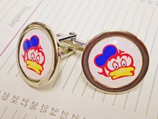 Barry Sheene Duck Motif Cufflinks, retro 1976 style.