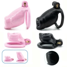 Male Realistic Doggie Chastity Cage Device Men Resin Lock Belt with 4 Rings C617