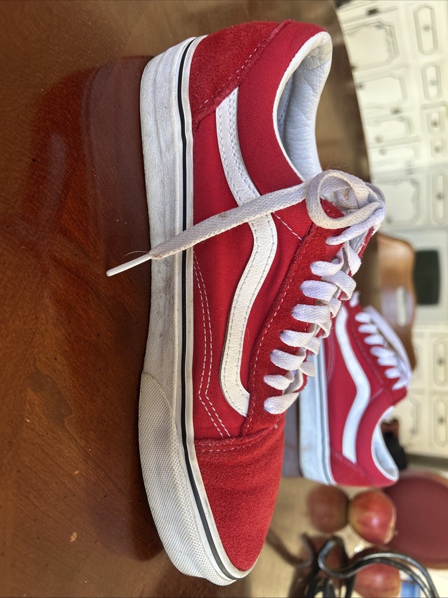 Vans Men\'s 500714 Old Skool Canvas Low Athletic Skate Shoe Red White Size 10 NEW Vans Mens 500714 Old Skool Canvas Low Athletic Skate Shoe  main image 3