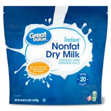Instant Nonfat Dry Milk, 64 oz Bag, Makes 20 Quarts, 80 Servings per Container