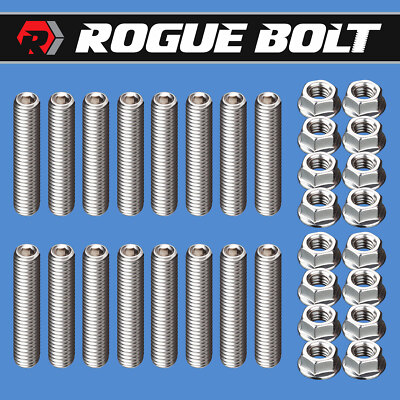 396 454 Header Bolts QGHAUC Bolts Valve Cover Stainless Steel Compatible For Header Stud Kit