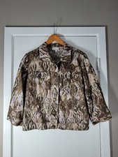 Chicos Women Jacket shimmer Design Linen Cotton Blend Size 1