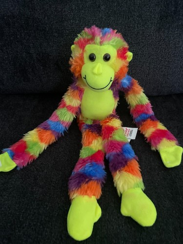 Fiesta Rainbow Long Legs Hanging Monkey Plush Stuffed Animal Toy