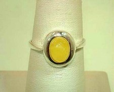 10MM 925 STER SILVER GENUINE BALTIC SEA OVAL CABOCHON BUTTERSCOTCH AMBER RING 2