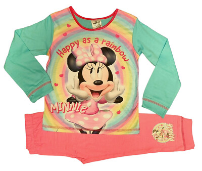 Mädchen-Schlafanzug Disney Minnie Mouse Happy As A Rainbow Alter 1,5-5 Jahre