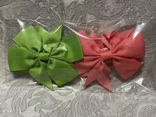 Adorable Hair Bow Grosgrain Ribbon Girl Baby Toddler Elastic Headband Set Of 2