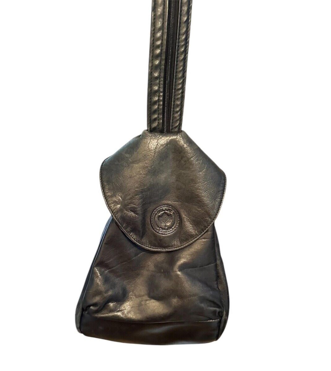 DELANE Canada Black Luxurious Leather Backpack Bag Purse  display picture 3
