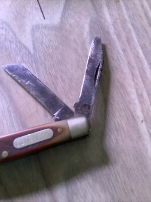 OLD TIMER ScHRADE USA Folding 3 THREE Blade Pocket Knife OLD TIMER ScHRADE USA Folding 3 THREE Blade Pocket Knife