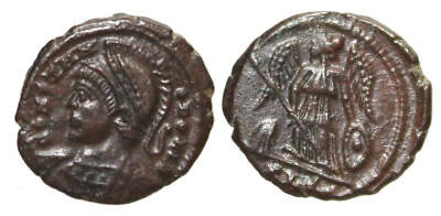 Ancient British barbarous CONSTANTINOPOLIS AE3, minted ca.336-348 AD - high qual
