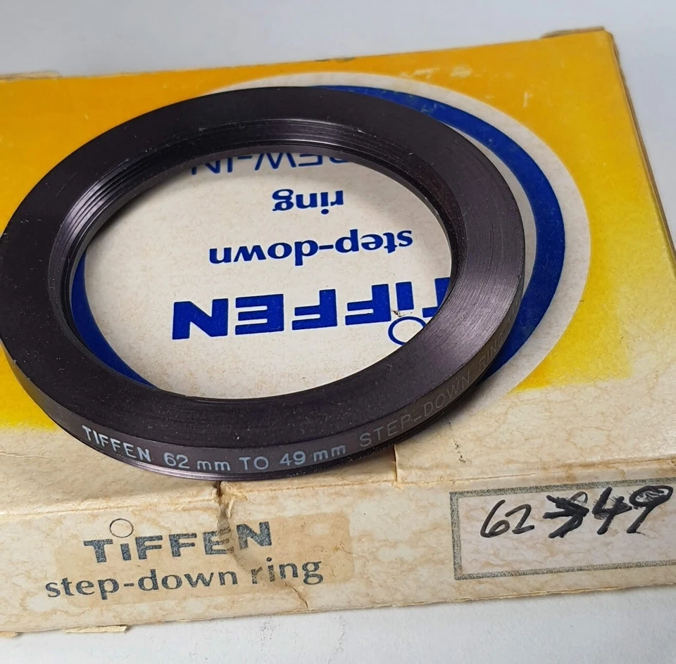 Tiffen 62-49mm Step-Down Lens Filter Converter Adapter Ring 62mm-49mm E62-49 NOS - Image 3 of 4