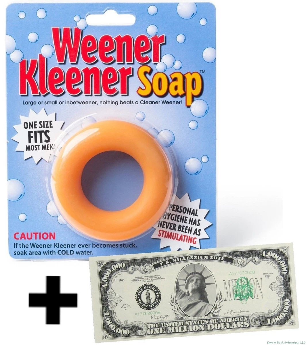 Weener Cleaner Willy Adult Soap Gag 1 Million Bill Big Mouth Toys