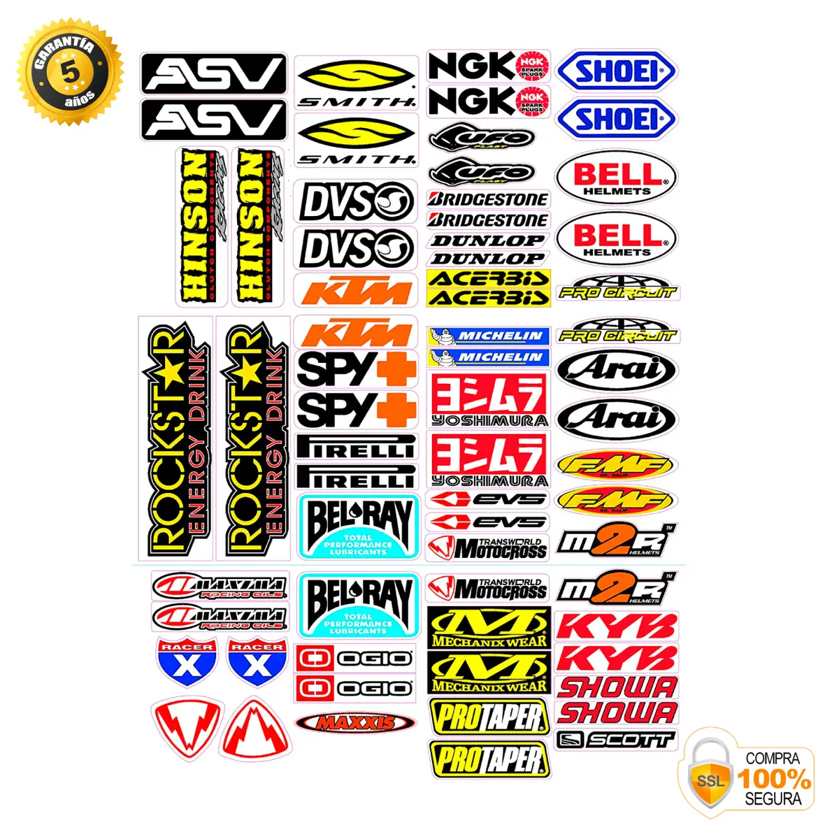STAR SAM® Oferta Adhesivos Logos 73 Pegatinas Sponsor para Moto, Coche,  Casco.