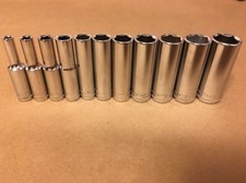 Craftsman 14 Drive 11 Piece 6 Pt Point Metric Deep Socket Set Chrome 4-14 Mm