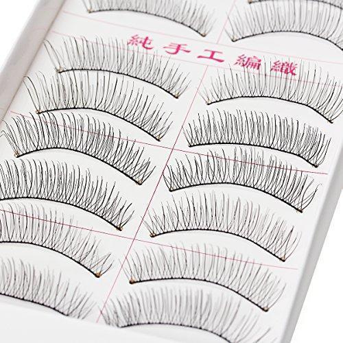 Sexy Sparkles Handmade Natural Fashion Long False Eyelashes (10 Pairs) (10mm) - Picture 1 of 3