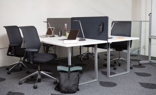 Offex Library, Office DeskMounted Partition Divider 2Piece Desktop Privacy Panel - Picture 15 of 15