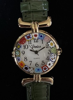 New In Box Stauer Venezia Murano Quartz Watch Hunter Green 34386 New Battery