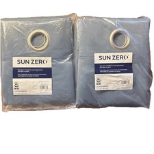 Sun Zero Denim Blue Grommet Curtain Panels 40...