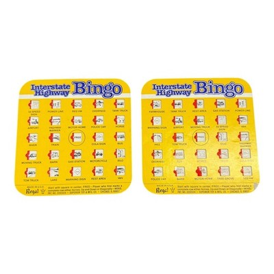 Vintage Regal Interstate Highway Bingo Cards Set of 2 Yellow Travel Road Trip