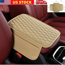 Black Car Center Console Cover Pu Leather Car Arm Rest Cover With 2 Storage Bags